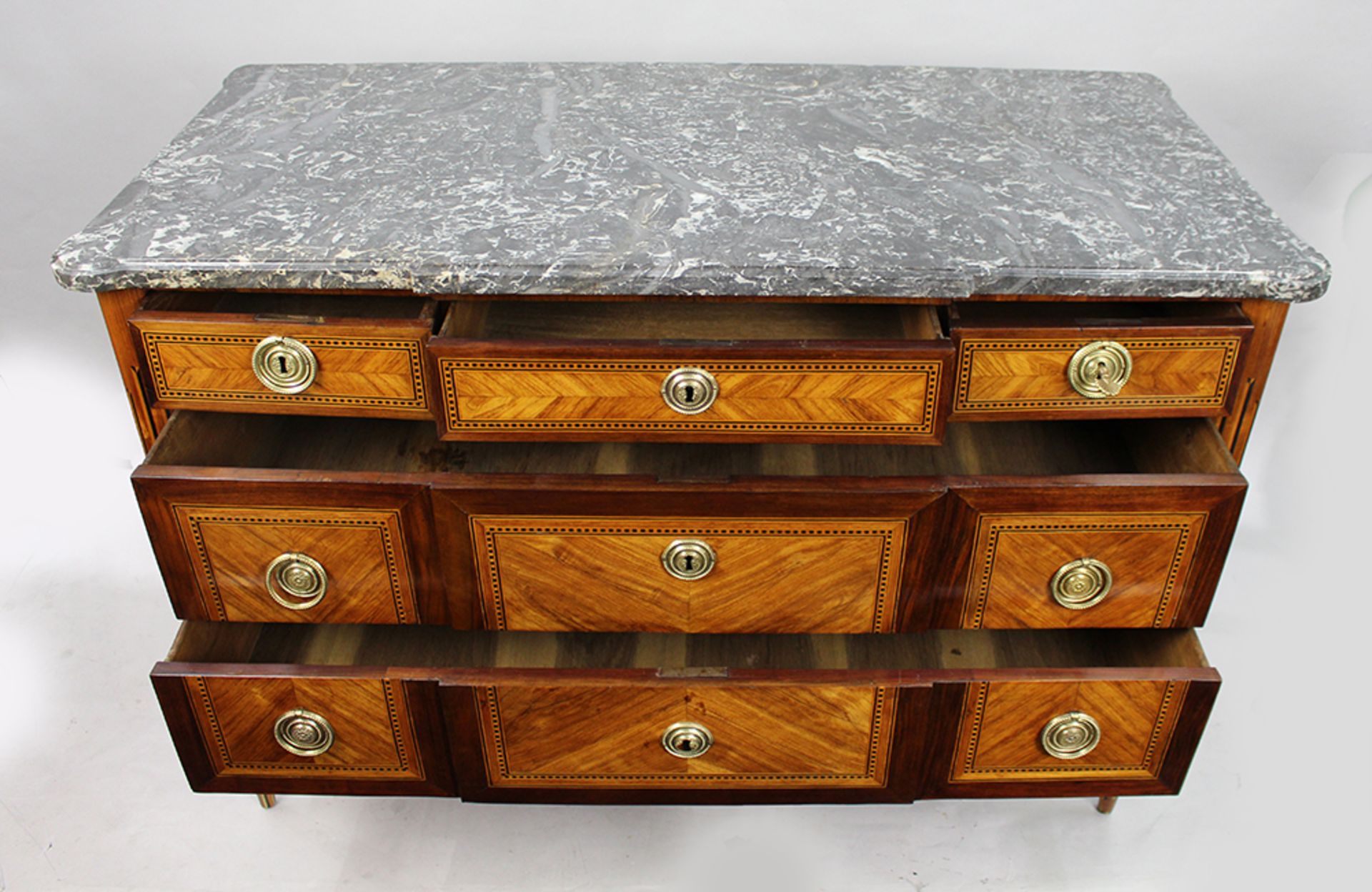 18th c. Inlaid Marble Topped Commode - Image 11 of 14