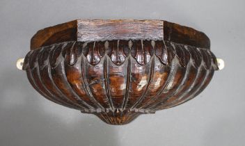 Victorian English Carved Oak Wall Bracket