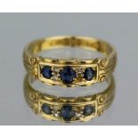 Vintage Sapphire & Diamond 18ct Gold Ring