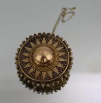 Antique Gold Mourning Brooch