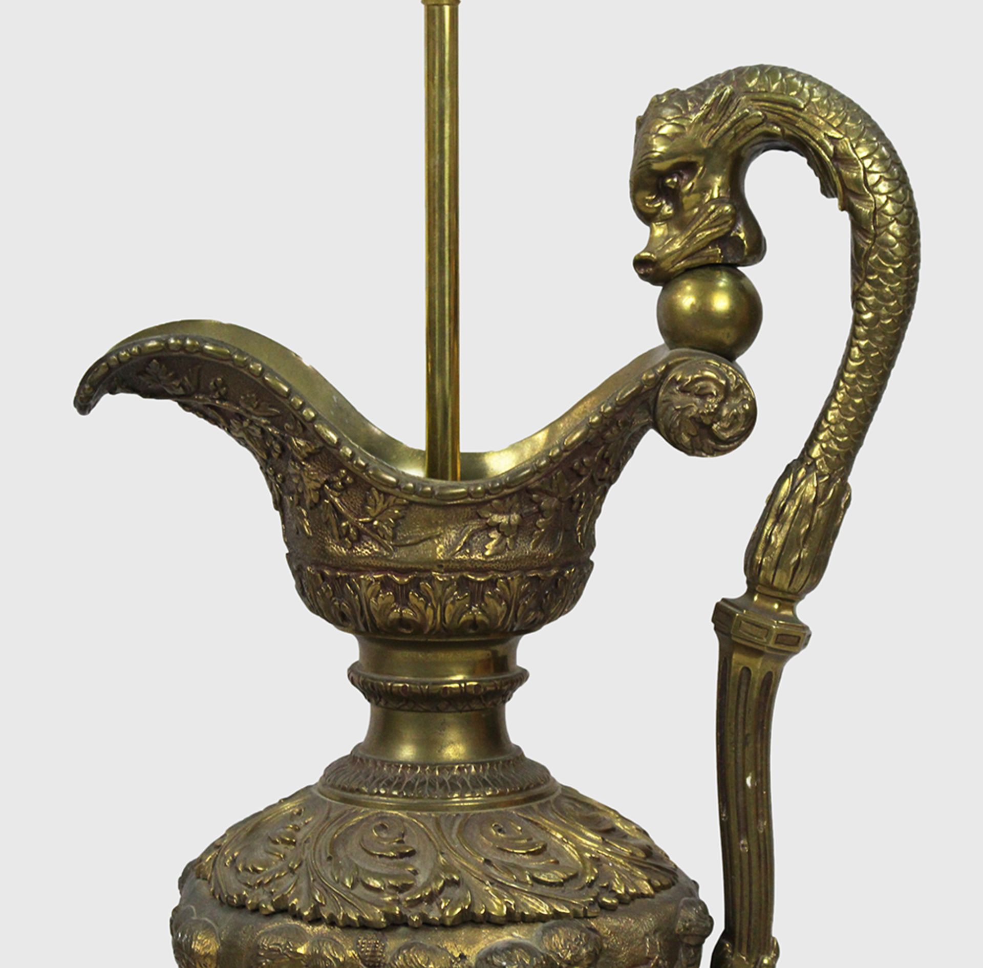 Pair of Large 19th c. Brass Ewer Table Lamps - Image 7 of 8