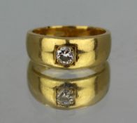 0.28ct Diamond 18ct Gold Signet Ring