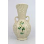 Irish Belleek Two Handled Vase c.1970