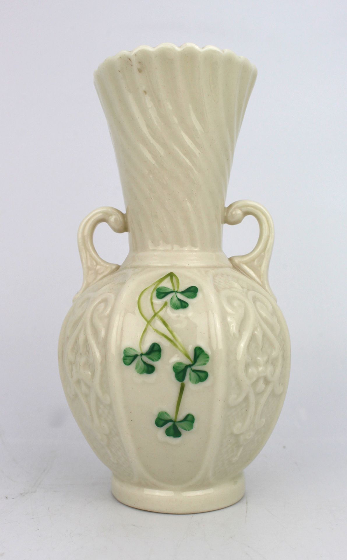 Irish Belleek Two Handled Vase c.1970