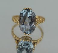 Vintage Aquamarine 18ct Gold Ring