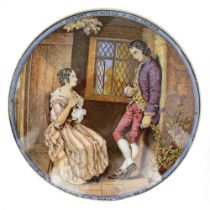 Antique Prattware I Consent She Replied if you Promise Pot Lid & Base