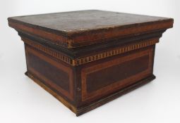 Late Victorian Mahogany Inlaid Pedestal Top Stand
