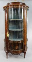 Antique French Serpentine Vernis Martin Display Cabinet