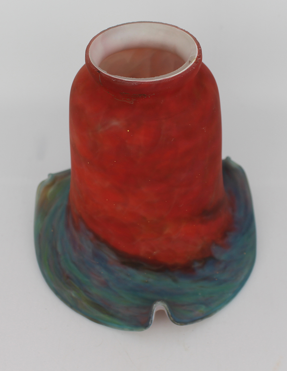 Vintage Red & Blue Art Glass Lampshade - Image 2 of 3
