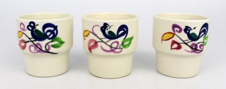 Set of 3 Poole Pottery Egg Coddlers