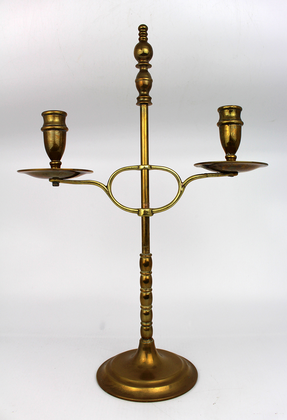 Vintage Brass Adjustable Twin Branch Candelabra - Image 5 of 6