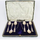 Cased Set of Silver Spoons & Tongs