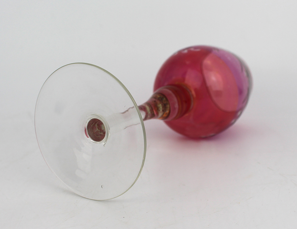 Set of 7 Vintage Cranberry Colour Lustre Glass - Image 4 of 4