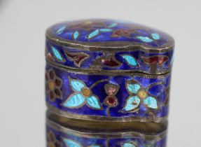 Fine Cloisonne Enamel Silver Pill Box