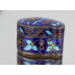 Fine Cloisonne Enamel Silver Pill Box