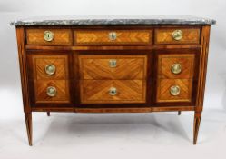 18th c. Inlaid Marble Topped Commode