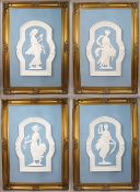 Set of 4 Impressive Very Large Plaster Panels Set in Gilt Frame