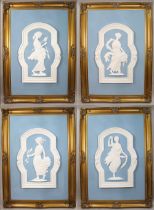 Set of 4 Impressive Very Large Plaster Panels Set in Gilt Frame