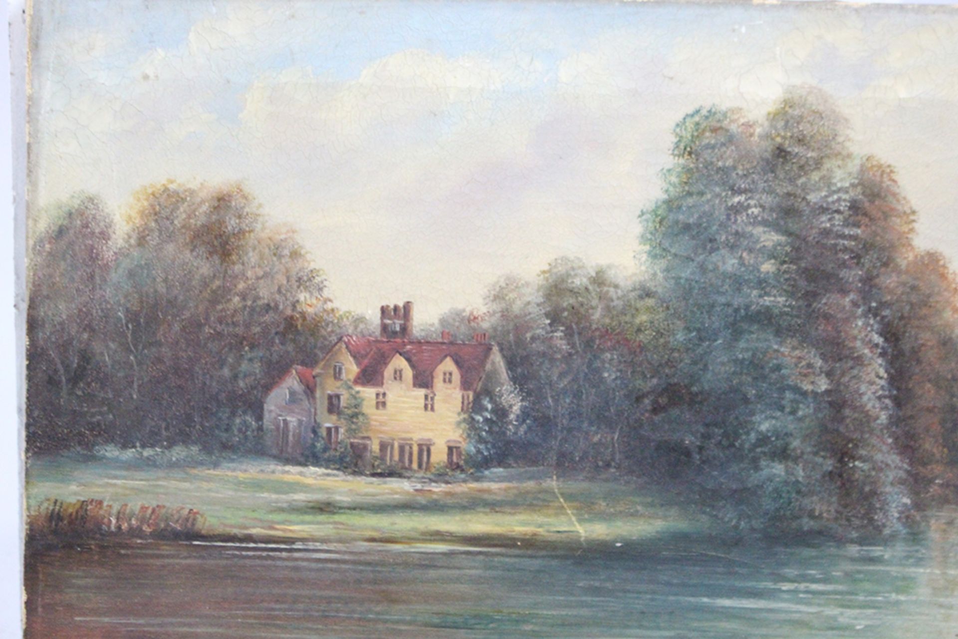 William Heath Robinson (British, 1872-1944) Bisham Abbey 1906 Oil on Canvas - Image 2 of 3
