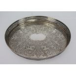 Small Silver Plated Cavalier Galleried Tray