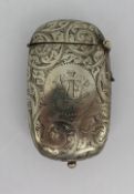 Early 20th c. Silver Plated Match Vesta Sovereign Stamps Case