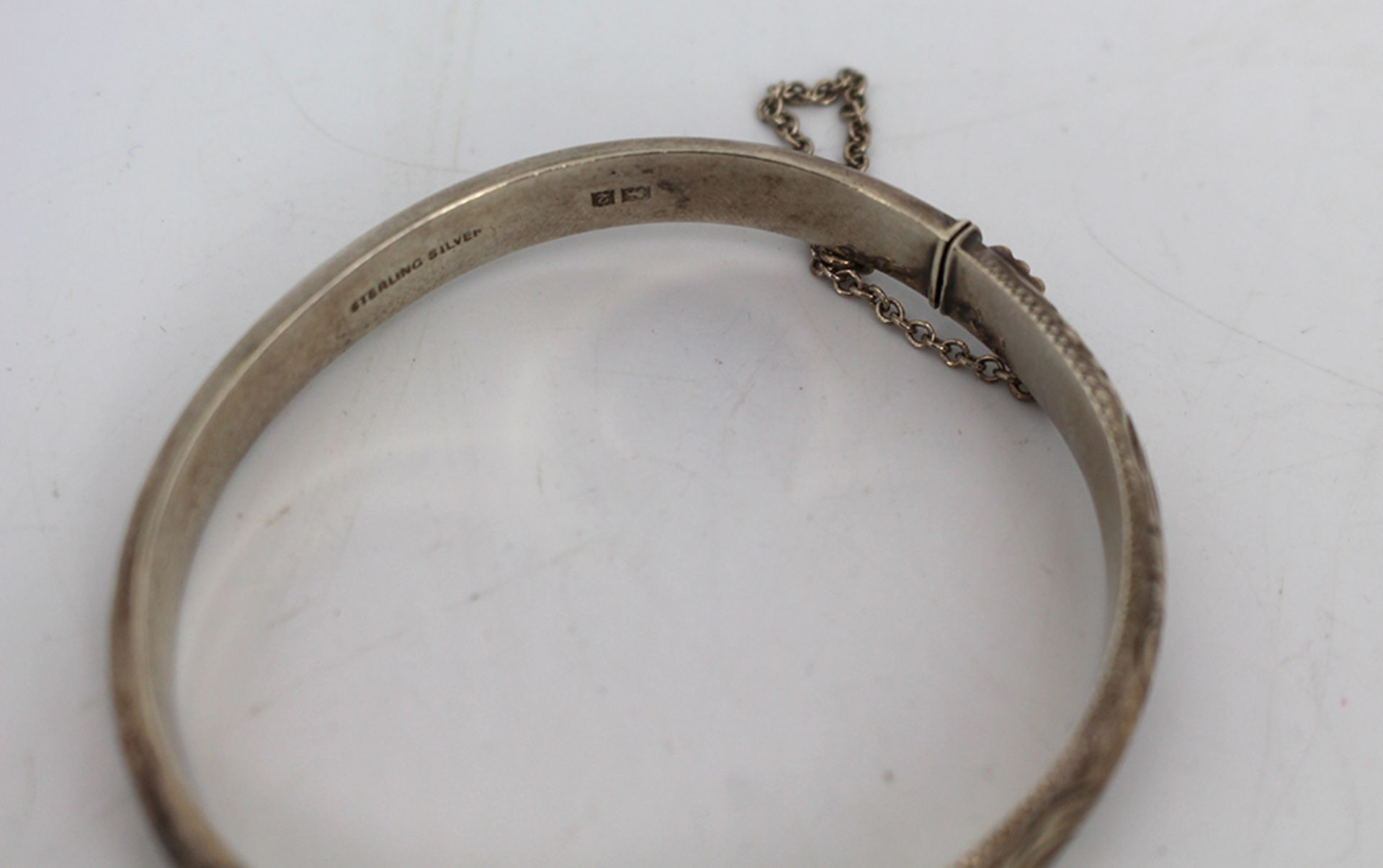 Vintage 20th c. Sterling Silver Hallmarked Bangle - Image 2 of 2