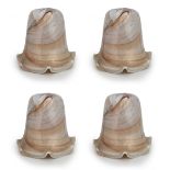 4 x Agate Style Small Opening Glass Lampshades