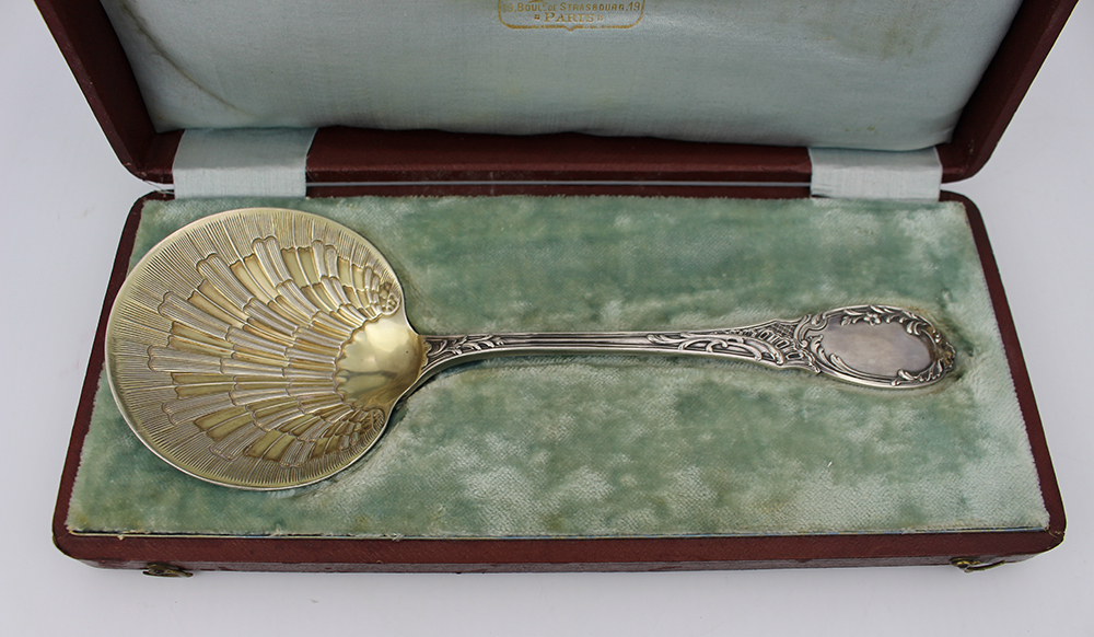 French Tallois & Mayence Silver And Vermeil Strawberry Spoon - Image 3 of 9