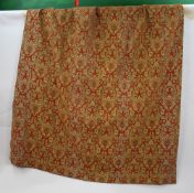Red & Gold Patterned Vintage Curtains
