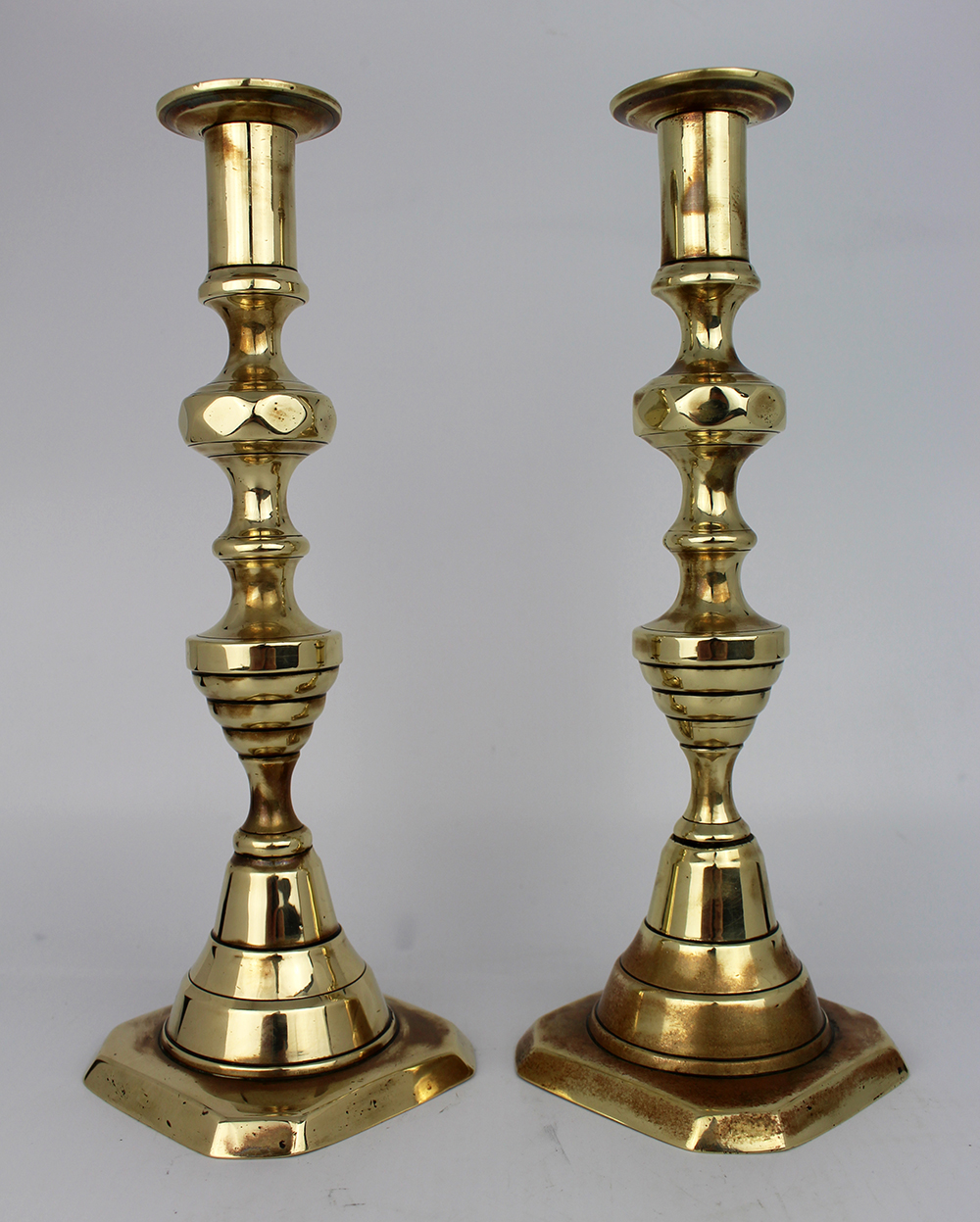 Pair of Georgian Brass Candlesticks - Image 3 of 4