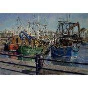 Ready For The Day Fishing Maryport Harbour Metal Wall Art