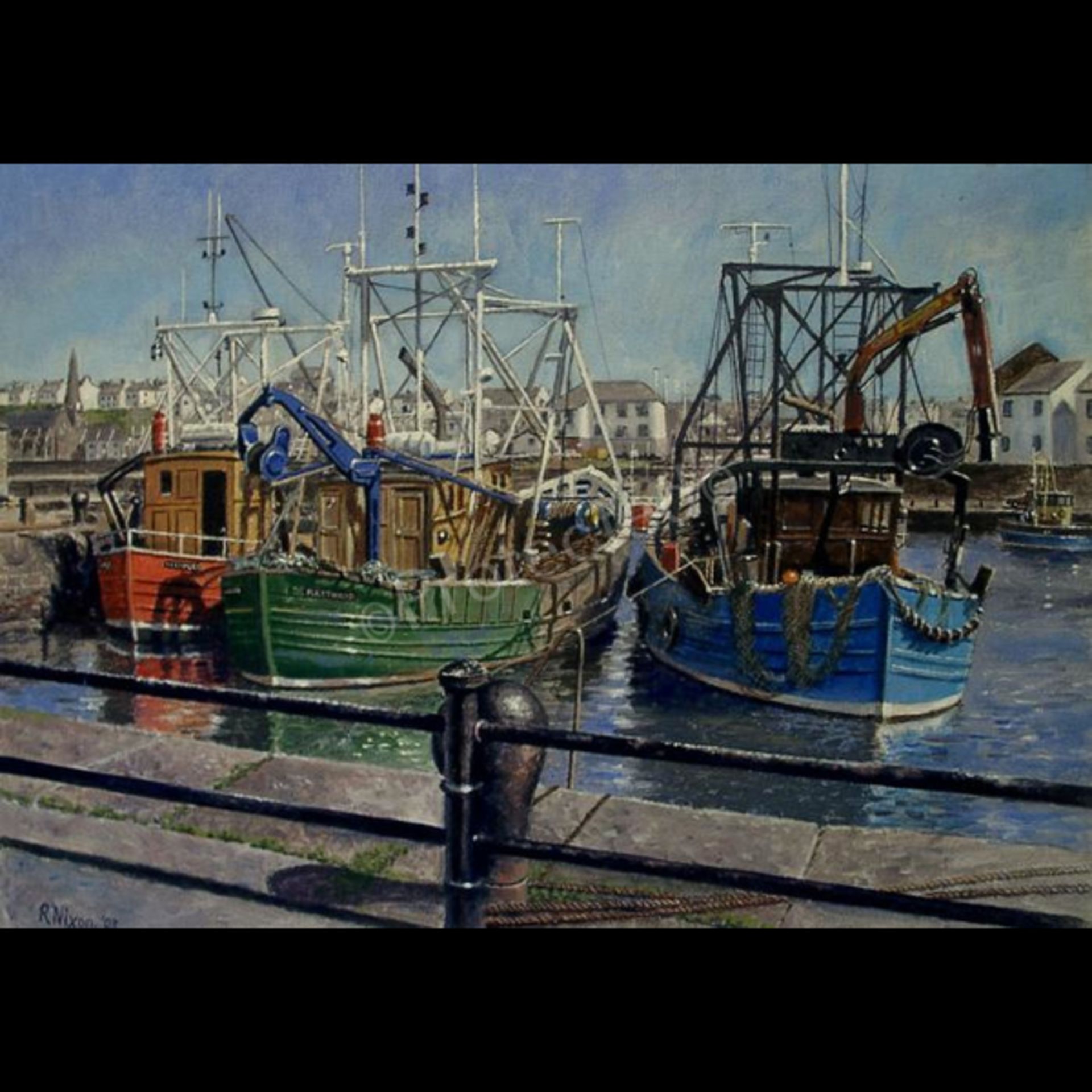 Ready For The Day Fishing Maryport Harbour Metal Wall Art