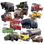 Foden Foden Truck Montage - 12 Vehicles Nostalgic Metal Wall Art