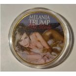 Melania Trump Partial Nude Joe Biden Gold Finish Novelty Coin.