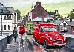 Royal Mail Morris Minor Van at Llangollen Metal Wall Art