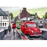 Royal Mail Morris Minor Van at Llangollen Metal Wall Art