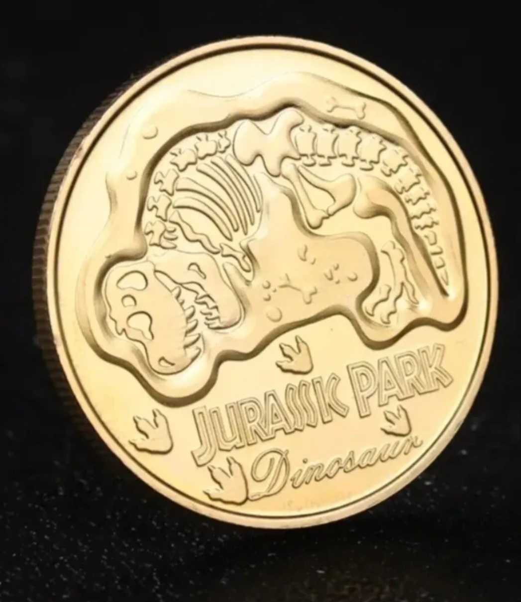 Jurassic Park T-Rex Collectable Commemorative Gold Plated Coin - Image 2 of 2