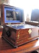 Rosewood Sarcophagus Jewellery Box c 1850