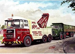 Mobile Foden 1950's Vehicle Recovery Crane Metal Wall Art