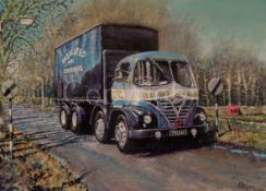 Foden Eight Wheeler Flatbed 1950's British Lorries Trucks & Vans Metal Wall Art