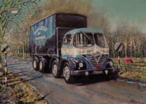 Foden Eight Wheeler Flatbed 1950's British Lorries Trucks & Vans Metal Wall Art