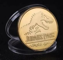 Jurassic Park T-Rex Collectable Commemorative Gold Plated Coin