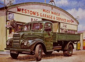 1956 Ford Two Ton Drop Side Lorry Metal Wall Art