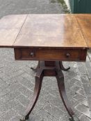 Antique Oak Clawfoot Pembroke Drop Leaf Table