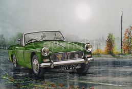 British MG Midget Iconic Sports Car Metal Wall Art