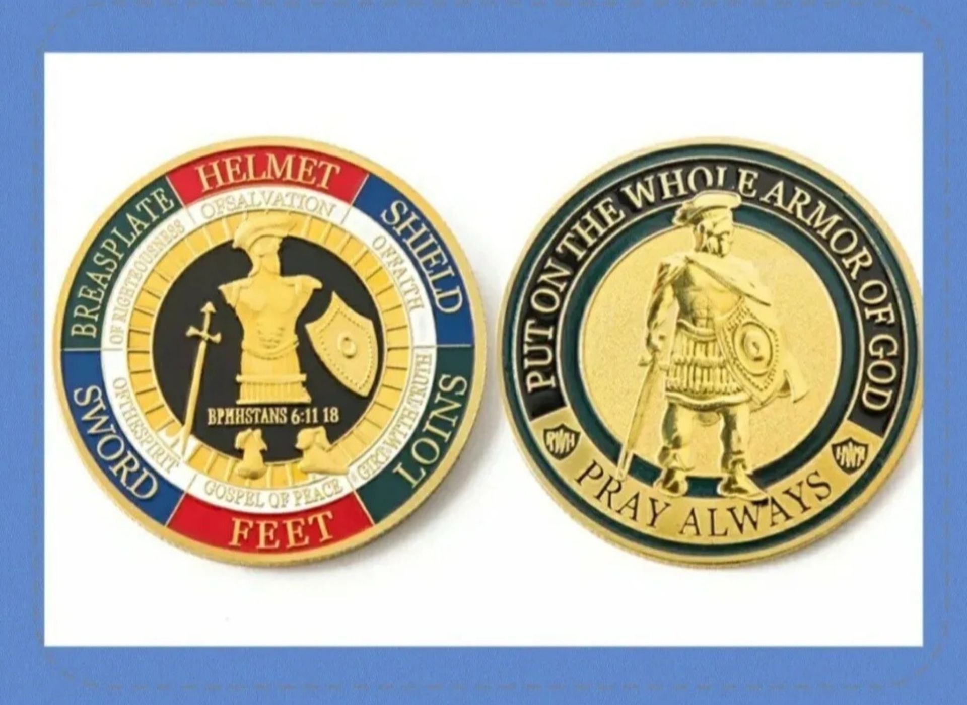 Put On The Whole Armor of God Challenge Christian Coin