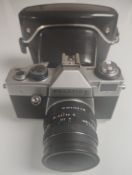 Praktica LB 35mm SLR Camera With 1.8/50 Lens and Case.