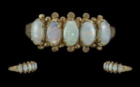 A Stunning Antique 9ct Gold & Opal Ring - Australian White Crystal Opal.