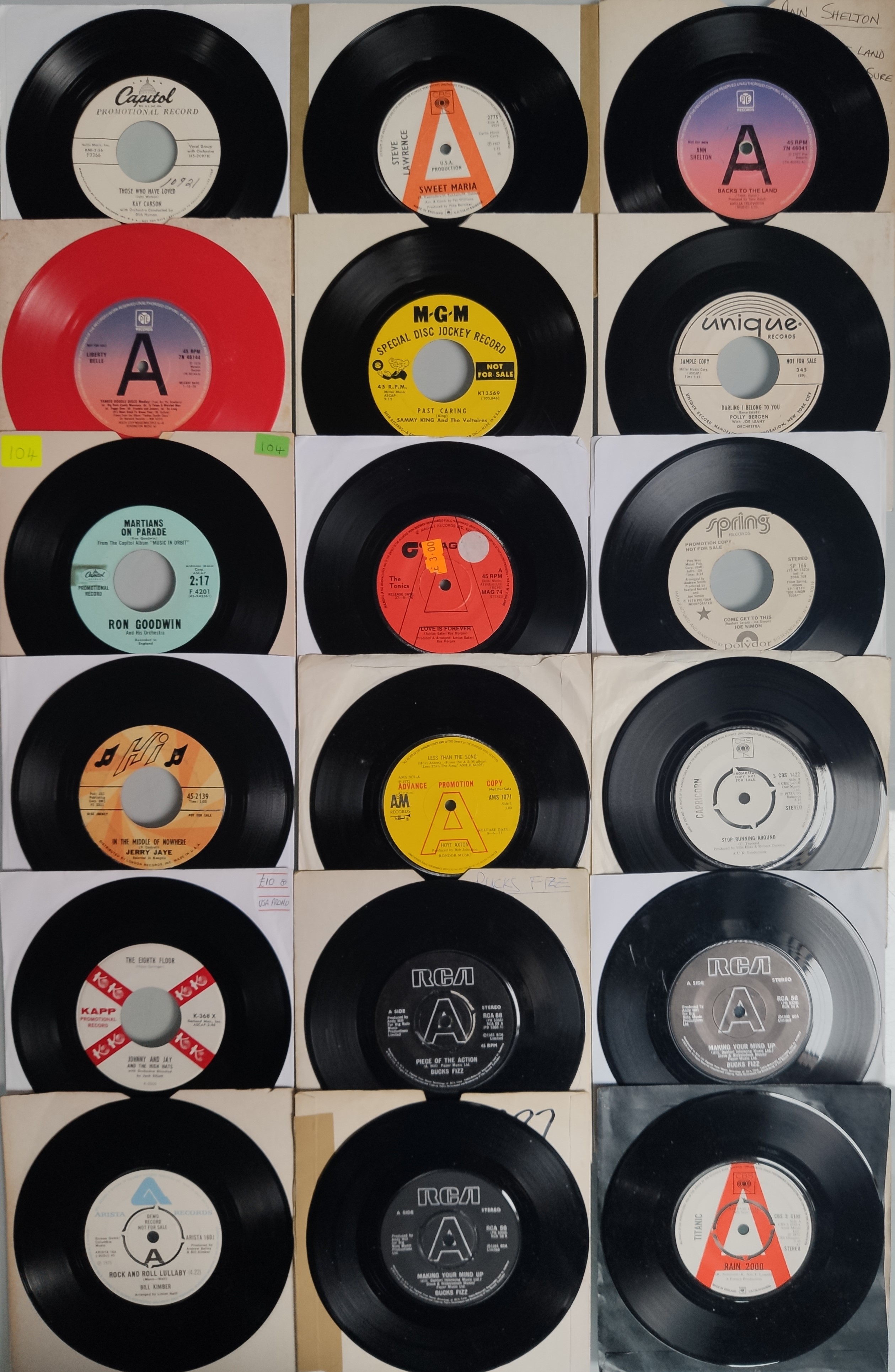 A Collection of 18x Promotional / Radio Sation DJ Samples From VG, VG+ To EX Condition