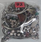 A Collection of White Metal Jewellery In A Bag. Approximately 296g.